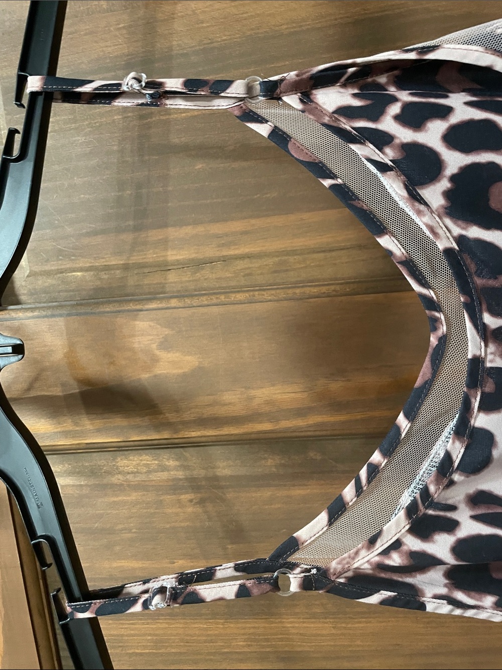 Leopard Print Satin Cami Top - Brown/Black - Picture 6 of 6
